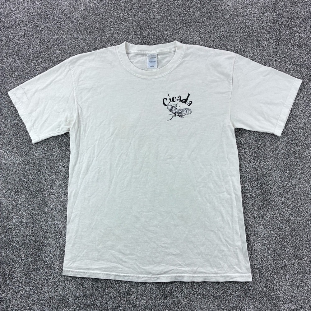 Vintage Cicada Shirt Mens‎ Large White 2004 Summer Tour Emergence Bugs Insects